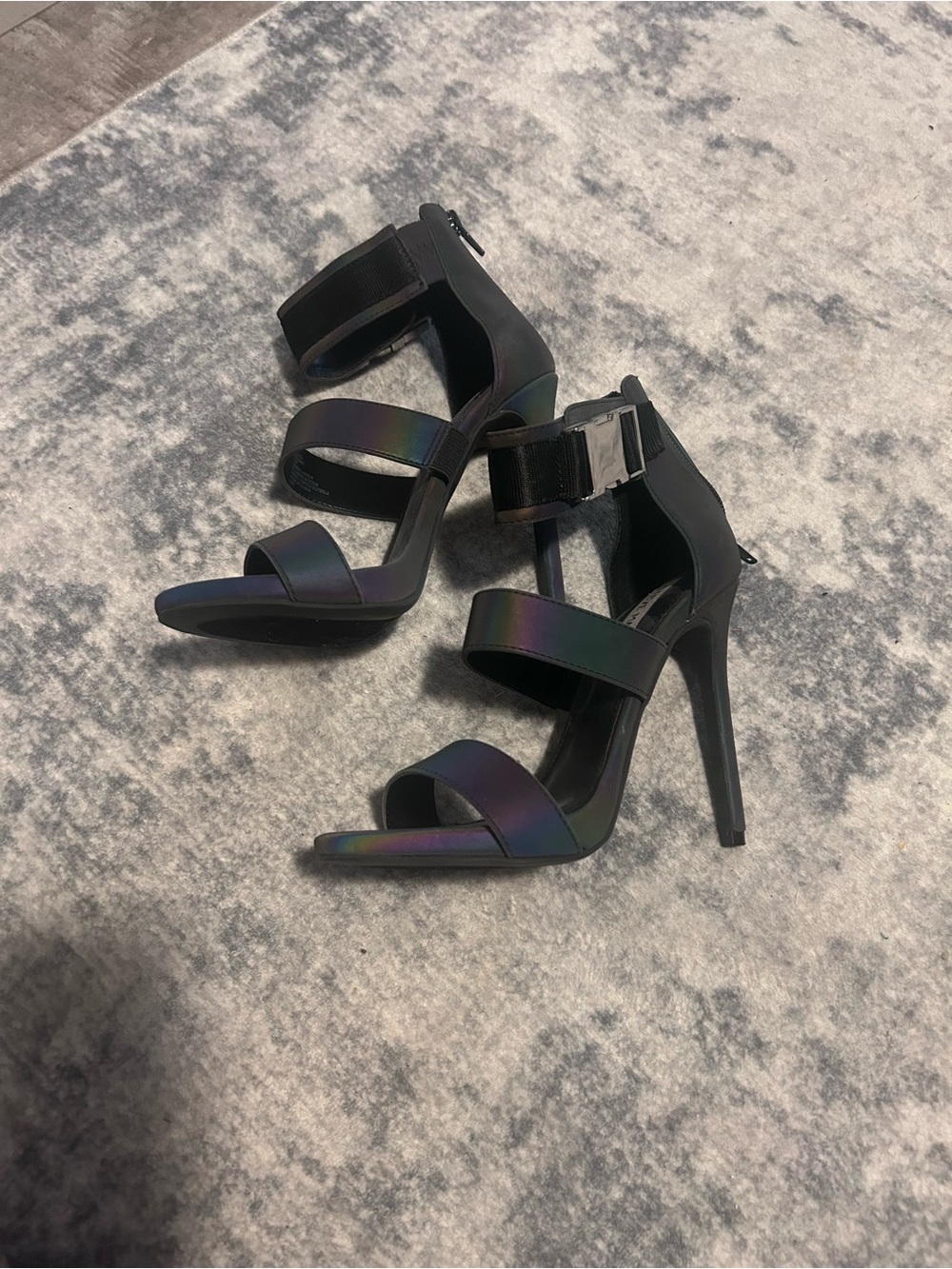 Steve Madden Iridescent Rainbow Strappy Stiletto Sandals - Picture 2 of 4